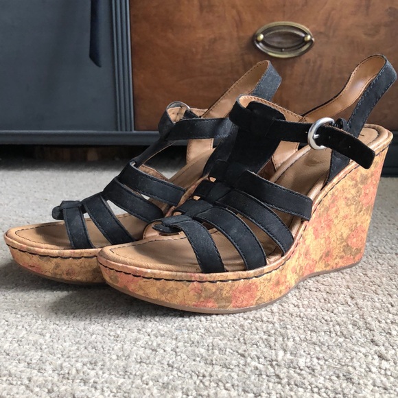 boc Shoes - Floral Cork Wedges